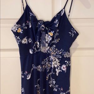 Blue floral midi dress (S) NWT